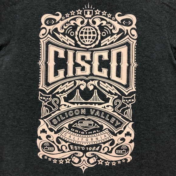 Cisco Silicon Valley T-Shirt Kustom Kult Artist‎ Signature Series Gray Medium
